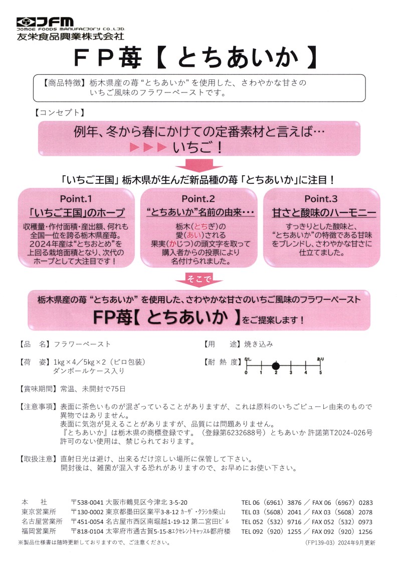 友栄 ＦＰ苺【とちあいか】　１Ｋg×４